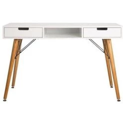 AUTRES Bureau TWIN - MDF - Blanc - Pieds En Bois - 2 Tiroirs - L 120 X P 55 X H 73 Cm 9 AUTRES Bureau TWIN - MDF - Blanc - Pieds En Bois - 2 Tiroirs - L 120 X P 55 X H 73 Cm -France Bureau Soldes 2022 57867800 3