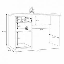 MEUBLETMOI Bureau Enfant Revêtement Effet Bois Vintage Et Béton Gris - BUCKY - Bois -France Bureau Soldes 2022 57913758 5