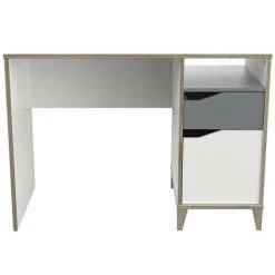 Bureau Scandinave 1 Porte 1 Tiroir 1 Niche L106,6 Cm - Genius - Calicosy - Blanc Mat/gris Clair 9 Bureau Scandinave 1 Porte 1 Tiroir 1 Niche L106,6 Cm - Genius - Calicosy - Blanc Mat/gris Clair -France Bureau Soldes 2022 58154211 3