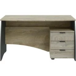 ALTRI Bureau Moderne Avec Tiroirs, Bureau Avec 3 Tiroirs, Table PC, 136x67h74 Cm, Couleur Chêne Et Anthracite -France Bureau Soldes 2022 58340193 4