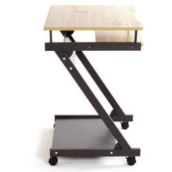 Bureau / Chariot D'ordinateur En Acier Anthracite Et MDF Coloris Chêne - Longueur 60 X Hauteur 76 X Profondeur 49 Cm -PEGANE- 10 Bureau / Chariot D'ordinateur En Acier Anthracite Et MDF Coloris Chêne - Longueur 60 X Hauteur 76 X Profondeur 49 Cm -PEGANE- -France Bureau Soldes 2022 58341296 4