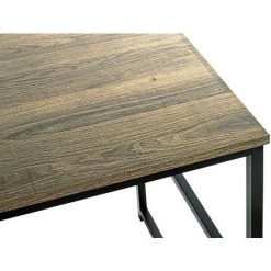 Bureau En Métal Noir Et Panneaux De Particules Coloris Chêne - Longueur 120 X Hauteur 74 X Profondeur 60 Cm -PEGANE- -France Bureau Soldes 2022 58341305 5