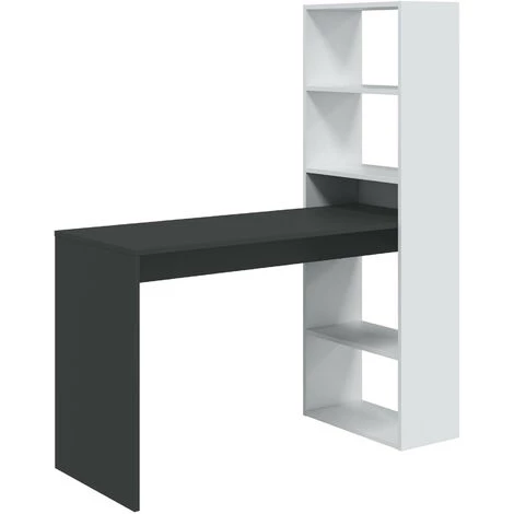 ALTRI Bureau Réversible Avec Bibliothèque à Cinq étagères, Cm 120x53h144, Couleur Blanche Et Anthracite 4 ALTRI Bureau Réversible Avec Bibliothèque à Cinq étagères, Cm 120x53h144, Couleur Blanche Et Anthracite – Image 2