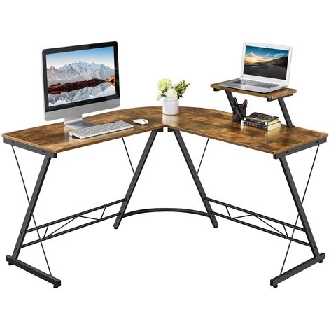 Yaheetech Bureau D'angle De Gaming Table D'ordinateur En Forme L Bureau De Coin Avec Support Moniteur Pour Bureau Industriel 130 X 130 X 96,5 Cm 3 Yaheetech Bureau D'angle De Gaming Table D'ordinateur En Forme L Bureau De Coin Avec Support Moniteur Pour Bureau Industriel 130 X 130 X 96,5 Cm