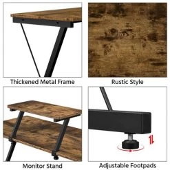 Yaheetech Bureau D'angle De Gaming Table D'ordinateur En Forme L Bureau De Coin Avec Support Moniteur Pour Bureau Industriel 130 X 130 X 96,5 Cm 10 Yaheetech Bureau D'angle De Gaming Table D'ordinateur En Forme L Bureau De Coin Avec Support Moniteur Pour Bureau Industriel 130 X 130 X 96,5 Cm -France Bureau Soldes 2022 58385514 4