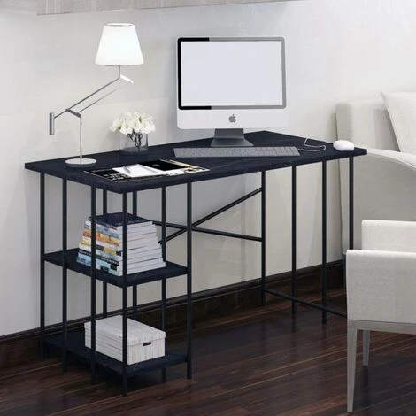 COTECOSY Bureau Style Industriel Trudaine 60x120cm Noir - Noir 4 COTECOSY Bureau Style Industriel Trudaine 60x120cm Noir - Noir – Image 2