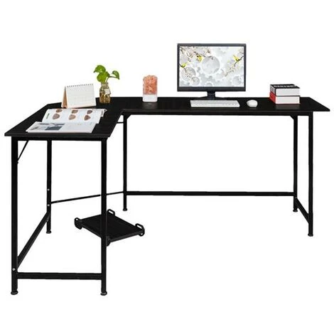 YOOUYIDA Bureau D'ordinateur De Bureau En Forme De L Bureau D'angle Noir Bureau Informatique D’Ordinateur Postes De Travail En Forme De L Bureau En Coin Bureau Gaming Angle Simple Table En Coin Pour Maison Et Bureau, Black 5 YOOUYIDA Bureau D'ordinateur De Bureau En Forme De L Bureau D'angle Noir Bureau Informatique D’Ordinateur Postes De Travail En Forme De L Bureau En Coin Bureau Gaming Angle Simple Table En Coin Pour Maison Et Bureau, Black – Image 3