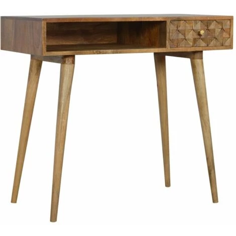 NETFURNITURE Kanno Diamond Sculpd Writing Desk - Marron 3 NETFURNITURE Kanno Diamond Sculpd Writing Desk - Marron