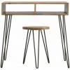 NETFURNITURE Kenfi Wood Et Fer Base Writing Bureau Avec Tabouret - Marron -France Bureau Soldes 2022 58773400 1