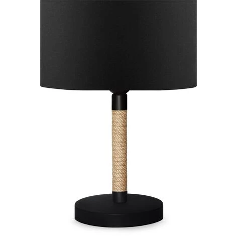 COTECOSY Lot De 2 Lampes à Poser Kamin Tissu Noir Et Métal Beige Et Noir - Noir / Beige 4 COTECOSY Lot De 2 Lampes à Poser Kamin Tissu Noir Et Métal Beige Et Noir - Noir / Beige – Image 2