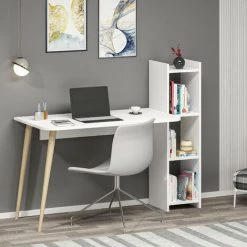 COTECOSY Ensemble Bureau Et étagère Mercy Blanc - Blanc -France Bureau Soldes 2022 59102507 2