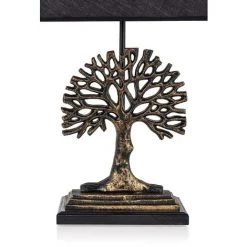 COTECOSY Lampe à Poser Arbre D'automne Replico D35xH46cm Tissu Noir Et Métal Or Antique - Or -France Bureau Soldes 2022 59102509 3