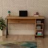 COTECOSY Bureau 3 étagères Payet 120cm Bois Naturel Et Métal Noir - Bois / Noir -France Bureau Soldes 2022 59102533 1