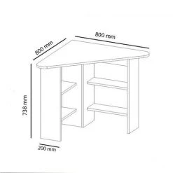 COTECOSY Bureau De Coin 4 étagères Seredic L80xP80cm Anthracite - Gris Foncé -France Bureau Soldes 2022 59102753 4