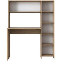 COTECOSY Ensemble Bureau Et étagère Deryn Blanc Et Chêne Clair - Chêne Clair 9 COTECOSY Ensemble Bureau Et étagère Deryn Blanc Et Chêne Clair - Chêne Clair -France Bureau Soldes 2022 59102888 3