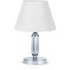 COTECOSY Lampe à Poser Willie D35xH44cm Verre Transparent, Métal Argent Et Tissu Blanc - Blanc