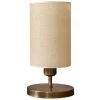 COTECOSY Lampe De Table Bryce Ø16x32cm Métal Or Antique Et Tissu Blanc Crème - Crème