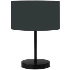 COTECOSY Lampe De Table Columpa Métal Noir Et Tissu Anthracite - Gris Foncé