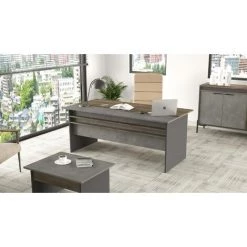 COTECOSY Bureau Harvey Bois Naturel Et Gris - Bois / Gris 10 COTECOSY Bureau Harvey Bois Naturel Et Gris - Bois / Gris -France Bureau Soldes 2022 59103885 4