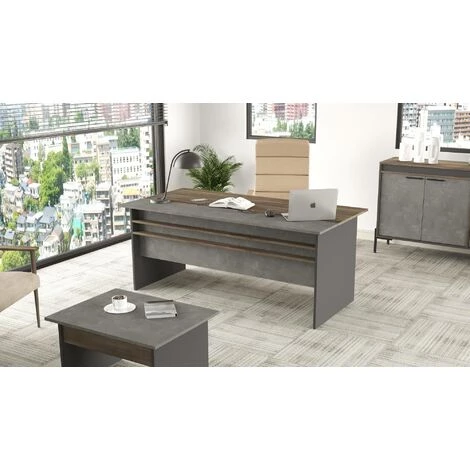 COTECOSY Bureau Harvey Bois Naturel Et Gris - Bois / Gris 6 COTECOSY Bureau Harvey Bois Naturel Et Gris - Bois / Gris – Image 4