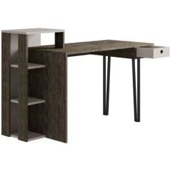 COTECOSY Bureau 1 Tiroir Et 3 étagères Akito Bois Marron Et Moka - Brun 8 COTECOSY Bureau 1 Tiroir Et 3 étagères Akito Bois Marron Et Moka - Brun -France Bureau Soldes 2022 59104021 3