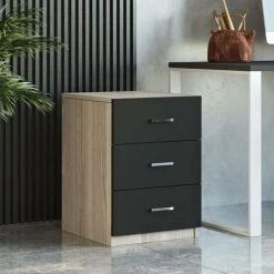 COTECOSY Bureau, Armoire, Commode Et Table Basse Busymo Chêne Clair Et Noir - Bois Clair / Noir 10 COTECOSY Bureau, Armoire, Commode Et Table Basse Busymo Chêne Clair Et Noir - Bois Clair / Noir -France Bureau Soldes 2022 59104287 4