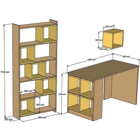 COTECOSY Ensemble Bureau Bibliothèque Et étagère Officila Bois Bois Et Jaune - Jaune 5 COTECOSY Ensemble Bureau Bibliothèque Et étagère Officila Bois Bois Et Jaune - Jaune – Image 3
