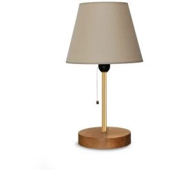 COTECOSY Lampe à Poser Virasto H41cm Métal Or Et Tissu Beige Foncé - Beige