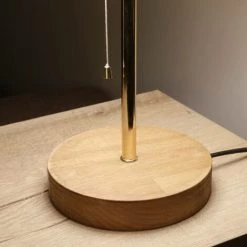 COTECOSY Lampe à Poser Virasto H41cm Métal Or Et Tissu Beige Foncé - Beige -France Bureau Soldes 2022 59104383 3