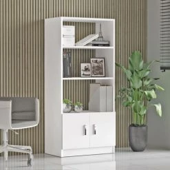 COTECOSY Bureau, Buffet, Bibliothèque, Commode Et Table Basse Busymo Blanc - Blanc -France Bureau Soldes 2022 59104548 4
