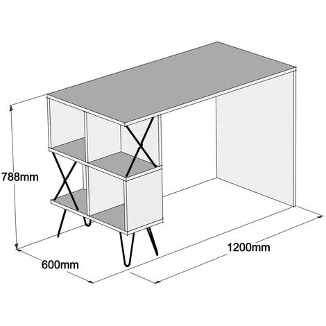 COTECOSY Bureau Cirka 120x78cm Bois Blanc Crème - Crème 5 COTECOSY Bureau Cirka 120x78cm Bois Blanc Crème - Crème – Image 3