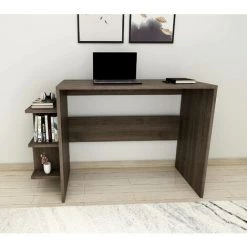 COTECOSY Bureau 3 étagères Sadia 109,6cm Bois Chêne Foncé - Chêne Foncé -France Bureau Soldes 2022 59104822 3