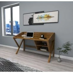 COTECOSY Bureau 2 étagères Selina 120cm Pin Massif Bois Foncé - Bois 10 COTECOSY Bureau 2 étagères Selina 120cm Pin Massif Bois Foncé - Bois -France Bureau Soldes 2022 59104876 4