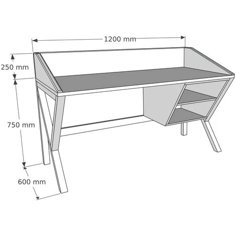 COTECOSY Bureau 2 étagères Selina 120cm Pin Massif Bois Foncé - Bois 7 COTECOSY Bureau 2 étagères Selina 120cm Pin Massif Bois Foncé - Bois – Image 5