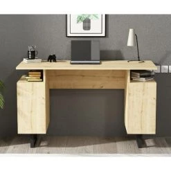 COTECOSY Bureau 2 Portes Hester 120cm Chêne Clair - Chêne Clair -France Bureau Soldes 2022 59104883 3