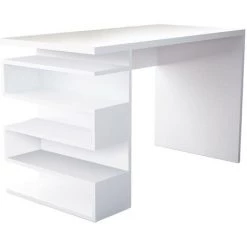 COTECOSY Bureau 4 étagères Judy 120cm Bois Blanc - Blanc