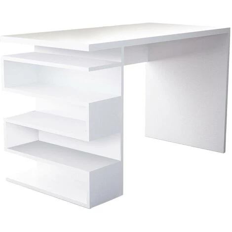 COTECOSY Bureau 4 étagères Judy 120cm Bois Blanc - Blanc 3 COTECOSY Bureau 4 étagères Judy 120cm Bois Blanc - Blanc