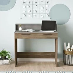 COTECOSY Bureau 1 Tiroir Manolo Bois Marron Et Effet Ciment Gris - Bois / Gris 9 COTECOSY Bureau 1 Tiroir Manolo Bois Marron Et Effet Ciment Gris - Bois / Gris -France Bureau Soldes 2022 59105755 3