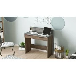 COTECOSY Bureau 1 Tiroir Manolo Bois Marron Et Effet Ciment Gris - Bois / Gris 11 COTECOSY Bureau 1 Tiroir Manolo Bois Marron Et Effet Ciment Gris - Bois / Gris -France Bureau Soldes 2022 59105755 5