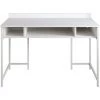 COTECOSY Bureau 3 étagères Plinio 119,5x65,2cm Bois Métal Blanc - Blanc