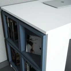 COTECOSY Ensemble Bureau Et 5 Niches Officila Blanc Et Bleu - Bleu -France Bureau Soldes 2022 59106009 4