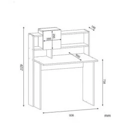 COTECOSY Bureau Avec étagère Mabel 93,6cm Bois Et Anthracite - Bois 11 COTECOSY Bureau Avec étagère Mabel 93,6cm Bois Et Anthracite - Bois -France Bureau Soldes 2022 59106030 5