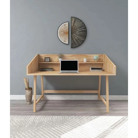 COTECOSY Bureau Cicely 120cm Pin Massif Naturel - Bois 5 COTECOSY Bureau Cicely 120cm Pin Massif Naturel - Bois – Image 3