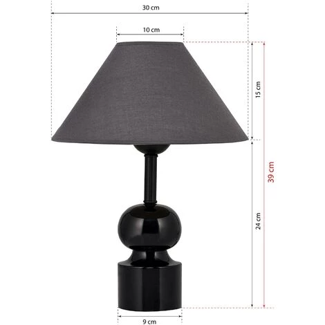 COTECOSY Lampe à Poser Shaken D30xH39cm Métal Et Tissu Noir - Noir 6 COTECOSY Lampe à Poser Shaken D30xH39cm Métal Et Tissu Noir - Noir – Image 4