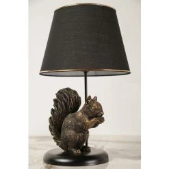 COTECOSY Lampe à Poser écureuil Replica D30xH49cm Tissu Noir Et Métal Or - Or
