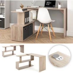 Bureau En Angle „Levia“ Sonoma Avec Station De Recharge USB Vicco -France Bureau Soldes 2022 59119732 2