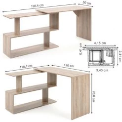 Bureau En Angle „Levia“ Sonoma Avec Station De Recharge USB Vicco -France Bureau Soldes 2022 59119732 3
