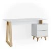 Bureau „Neptune L“ Blanc/Chêne Clair Vicco