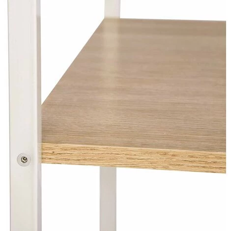 HELLOSHOP26 Bureau Adulte Avec Bibliothèques 120 Cm MDF Blanc Chêne Clair - Beige 4 HELLOSHOP26 Bureau Adulte Avec Bibliothèques 120 Cm MDF Blanc Chêne Clair - Beige – Image 2