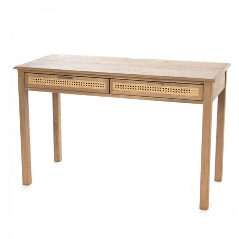 Amadeus - Bureau PALMA 2 Tiroirs En Rotin Et Bois - Multicolore 3 Amadeus - Bureau PALMA 2 Tiroirs En Rotin Et Bois - Multicolore